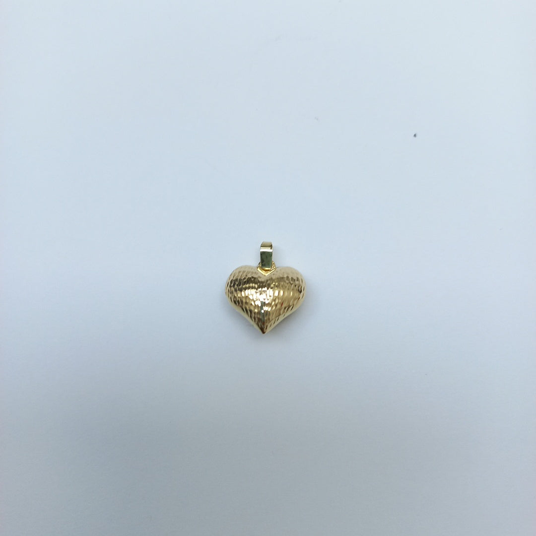 DIJE TEJIDO CORAZON LABRADO 14K 1 GR (NUEVO)