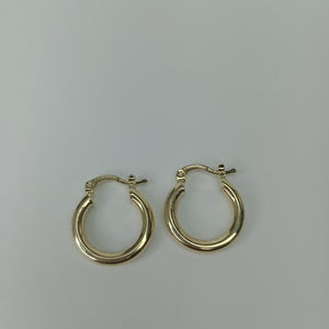 ARETES TEJIDO ARRACADAS LISAS 14K 1.7 GR (NUEVO)