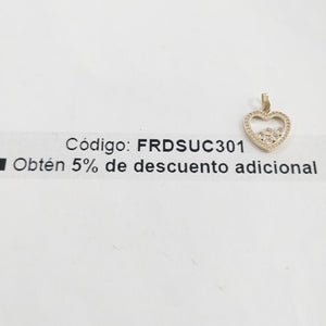 DIJE CORAZON CON CIRCONIAS 14K 1.6 GR (NUEVO)