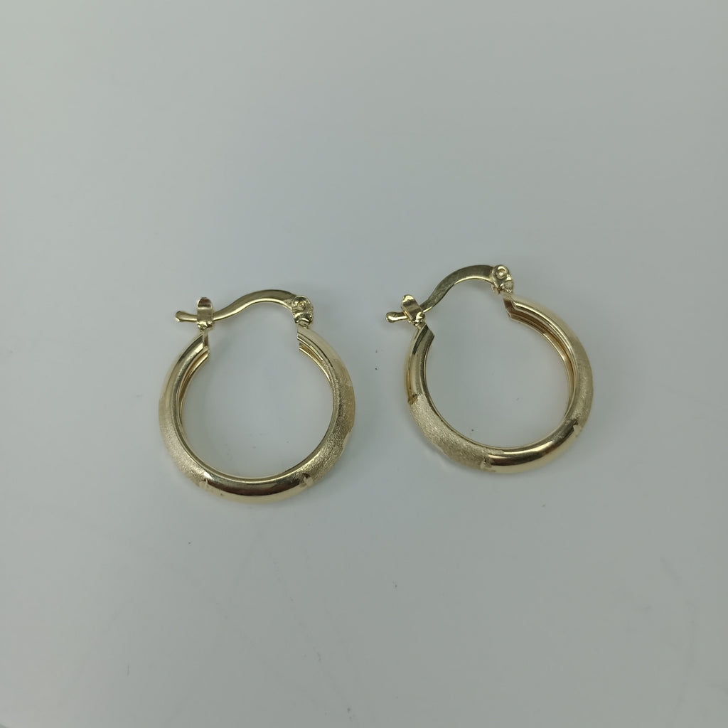 ARETES TEJIDO ARRACADA SATINADA 14K 2.5 GR (NUEVO)