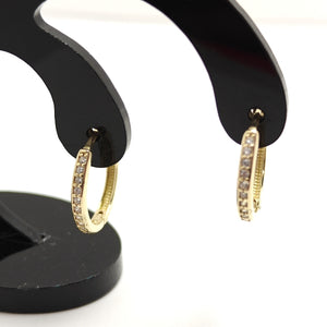 ARETES HUGGIES C CIRCONIA 14K 1.7 GR (NUEVO)