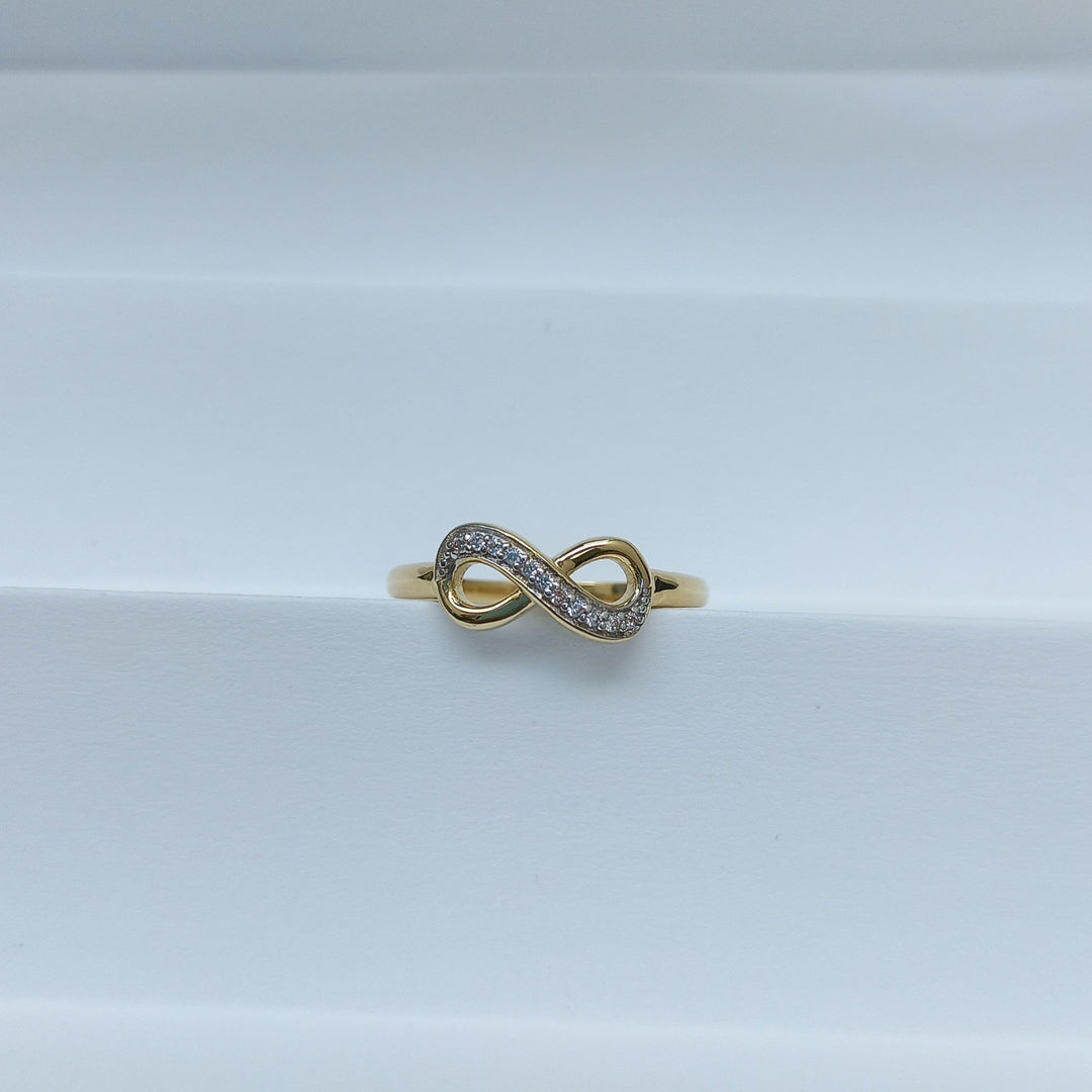 ANILLO ANILLITO FIG INFINITO C CIRCONIAS 14K 9 TALLA 1.9 GR (NUEVO)