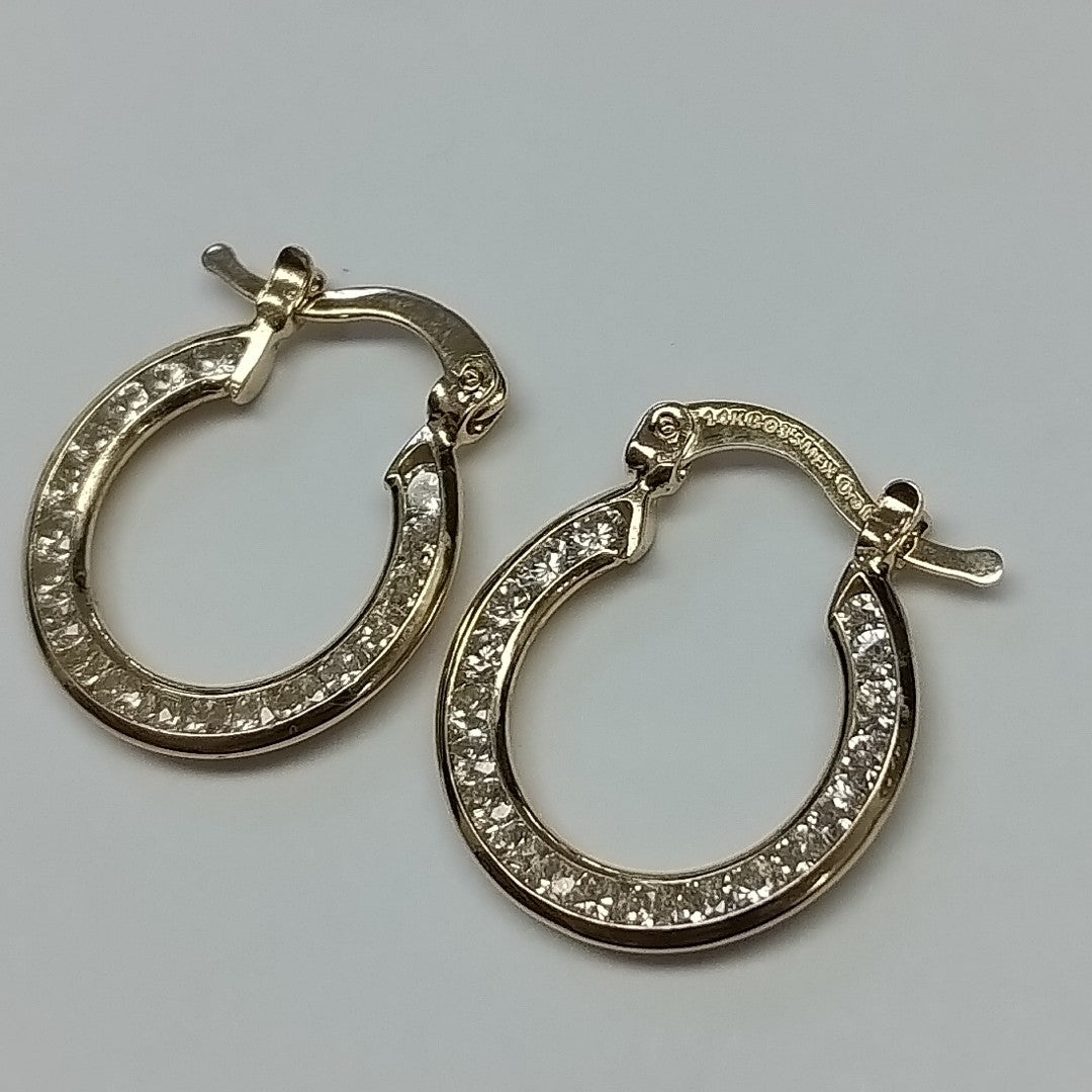 ARETES ARRACADAS CON CIRCONIAS 14K 2.3 GR (NUEVO)