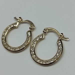 ARETES ARRACADAS CON CIRCONIAS 14K 2.3 GR (NUEVO)