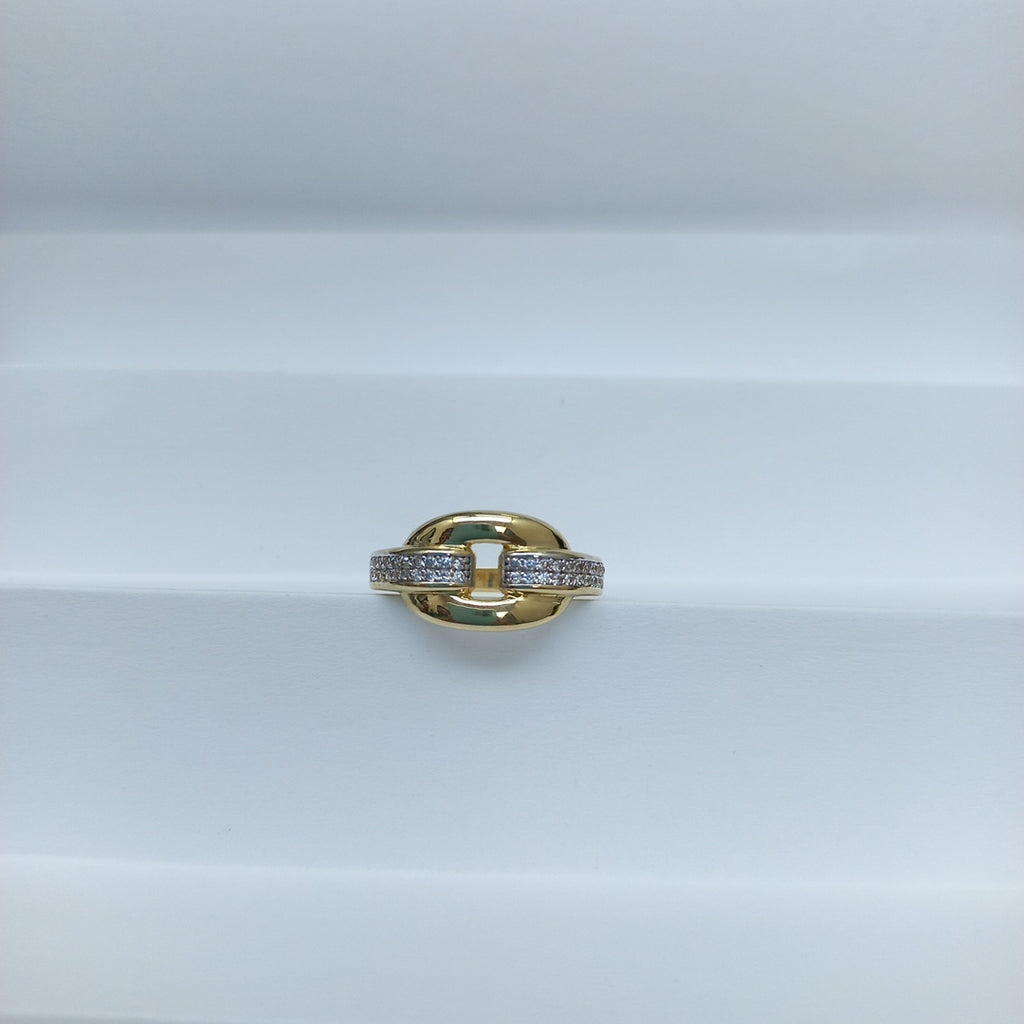 ANILLO ANILLITO C CIRCONIAS 10K 8.5 TALLA 2.7 GR (NUEVO)