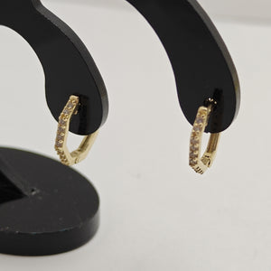 ARETES HUGIES C CIRCONIAS 14K 1.5 GR (NUEVO)