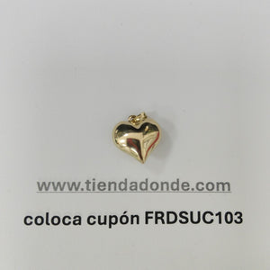 DIJE TEJIDO CORAZON LISO 14K 1.2 GR (NUEVO)