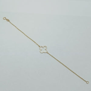 PULSERA TEJIDO ESPECIAL C CIRCONIAS 14K 18 CM 1.8 GR (NUEVO)