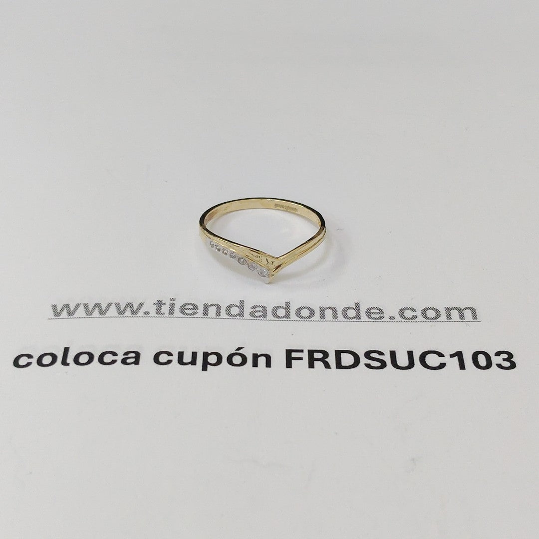 ANILLOS C CIRCONIAS 14K TALLA 8 1 GR (NUEVO)