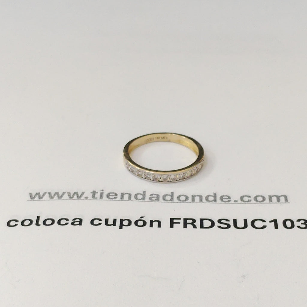 ANILLO ANILLITO C CIRCONIAS 14K 7 TALLA 2 GR (NUEVO)
