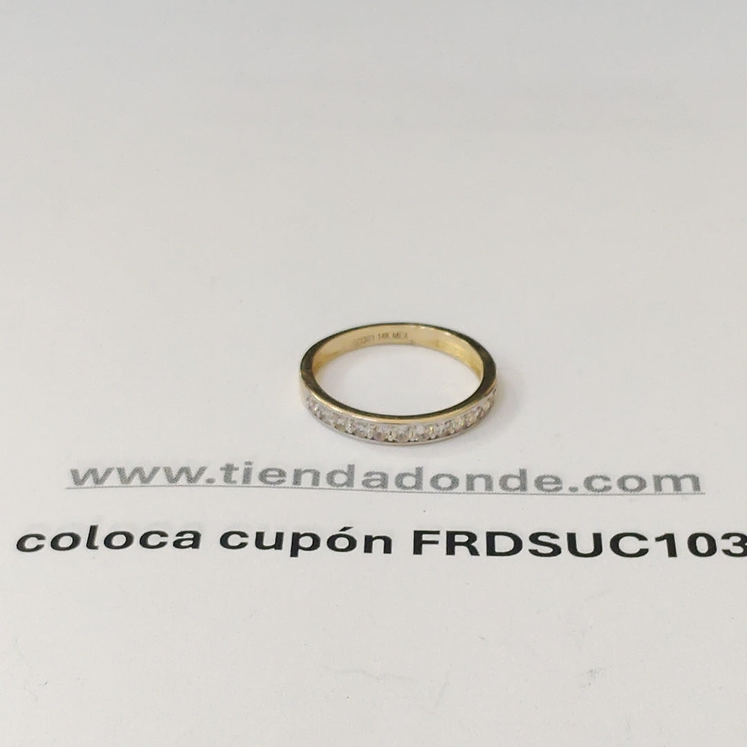 ANILLO ANILLITO C CIRCONIAS 14K 7 TALLA 2 GR (NUEVO)