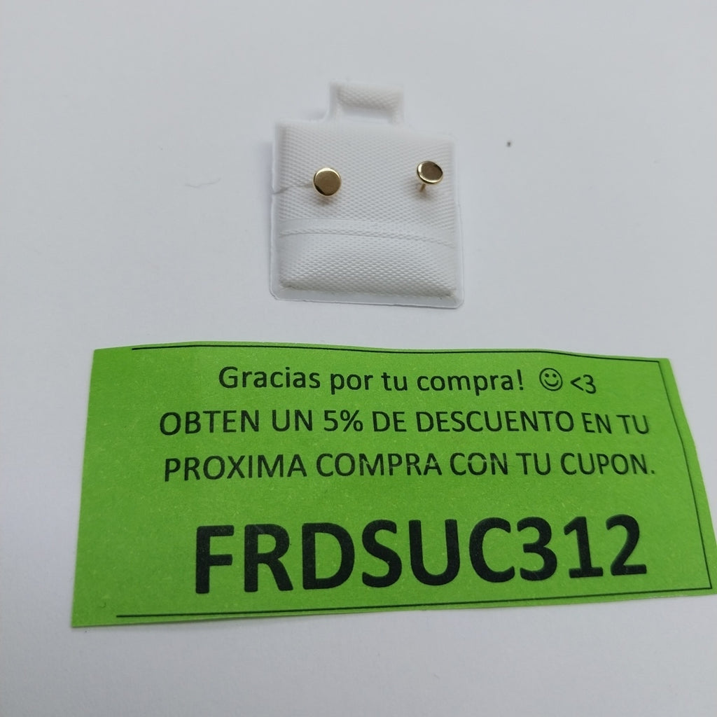 BROQUELES BROQUEL FIG TAPON REDONDO 14K 0.1408 GR (NUEVO)