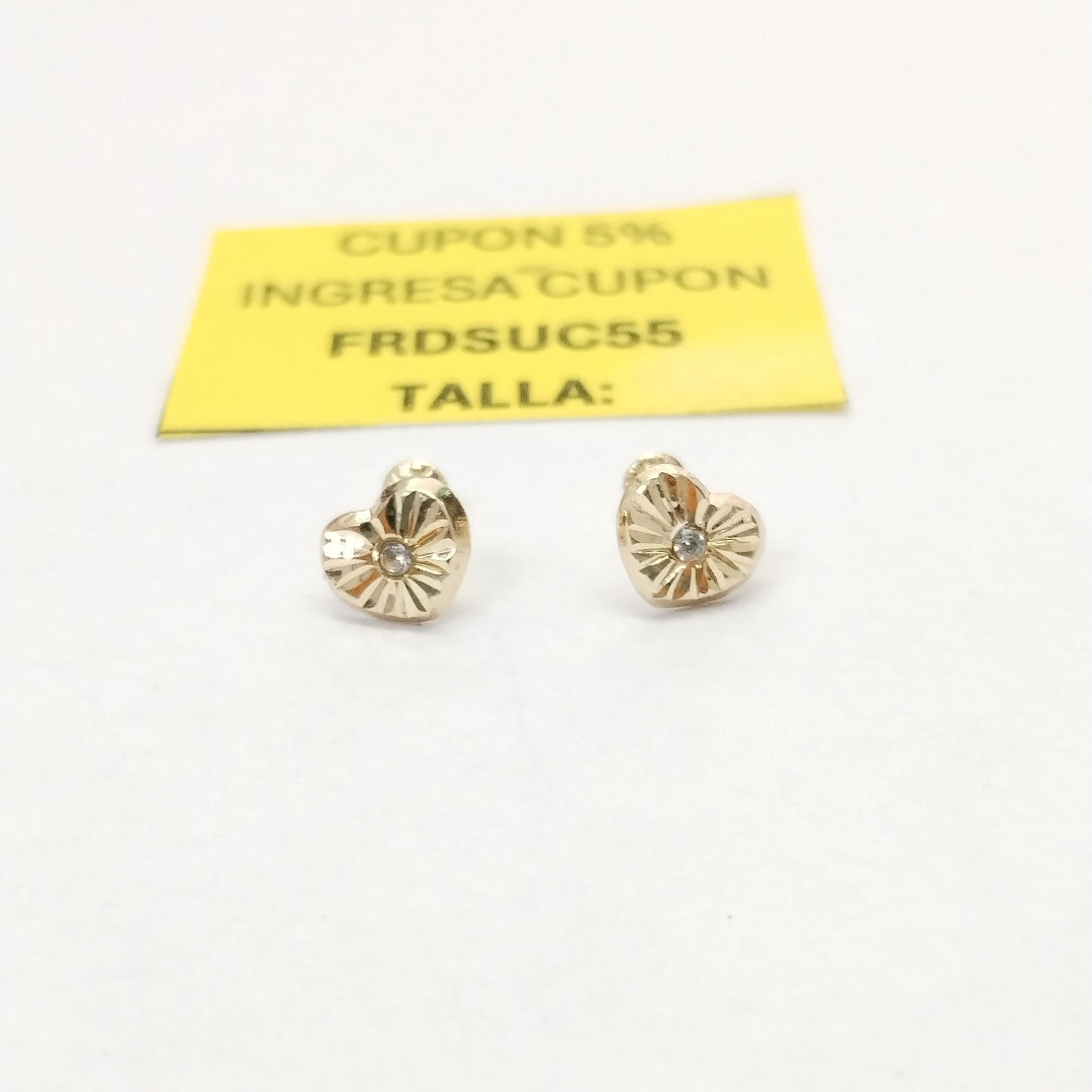 BROQUELES BROQUEL FIG CORAZON C CIRCONIA 14K 0.2603 GR (NUEVO)