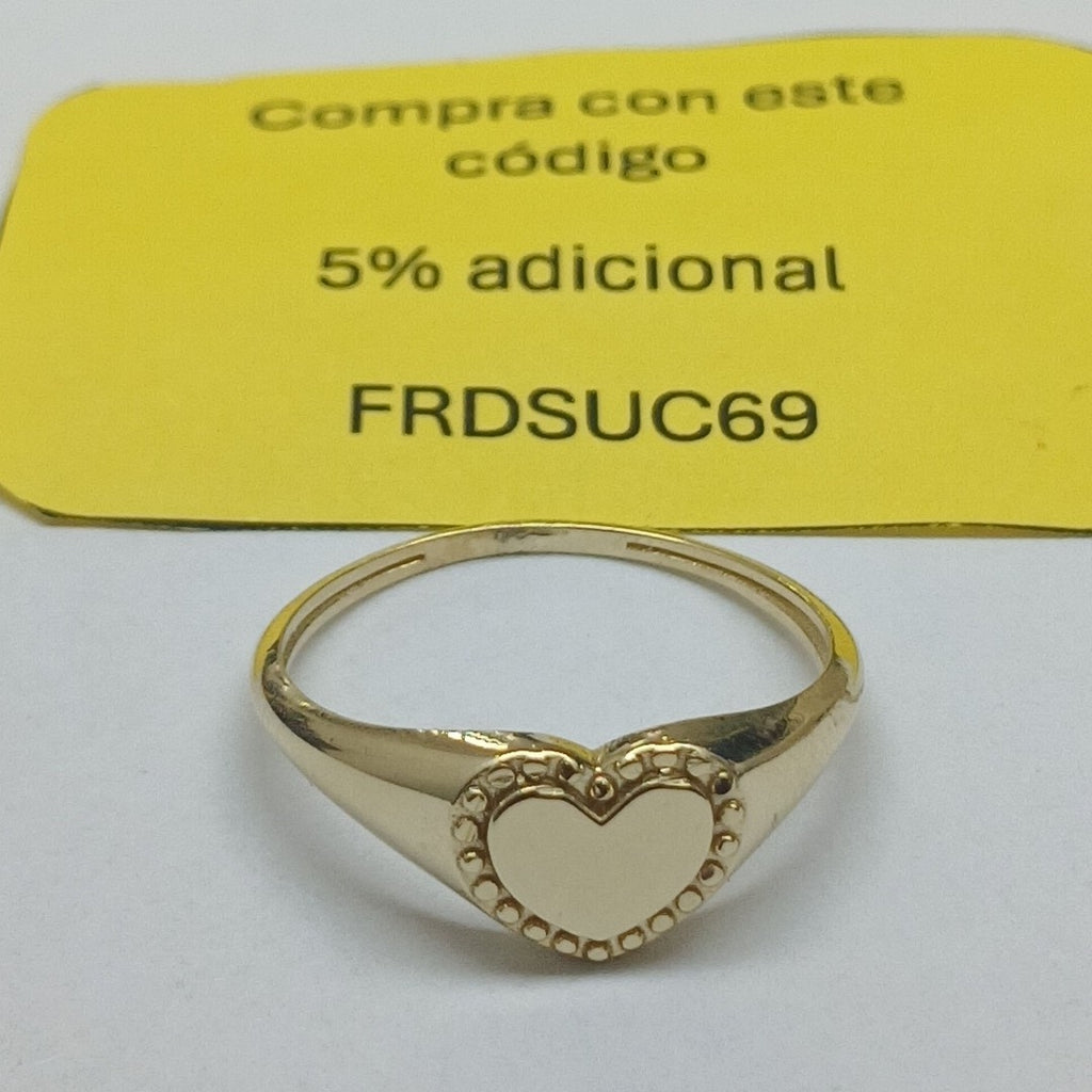 ANILLOS ANILLITO FIG CORAZON 10K TALLA 9 1.7 GR (NUEVO)