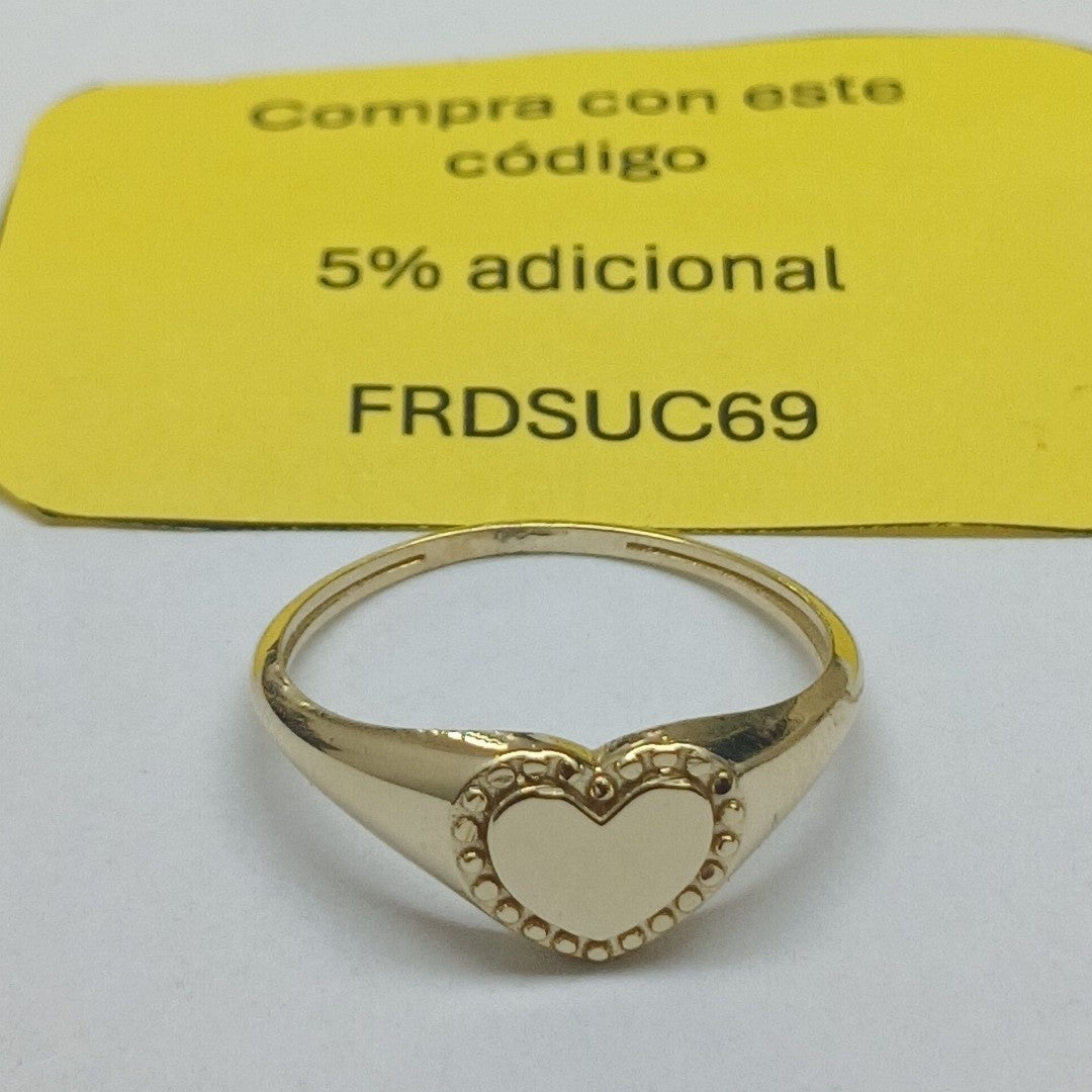 ANILLOS ANILLITO FIG CORAZON 10K TALLA 9 1.7 GR (NUEVO)