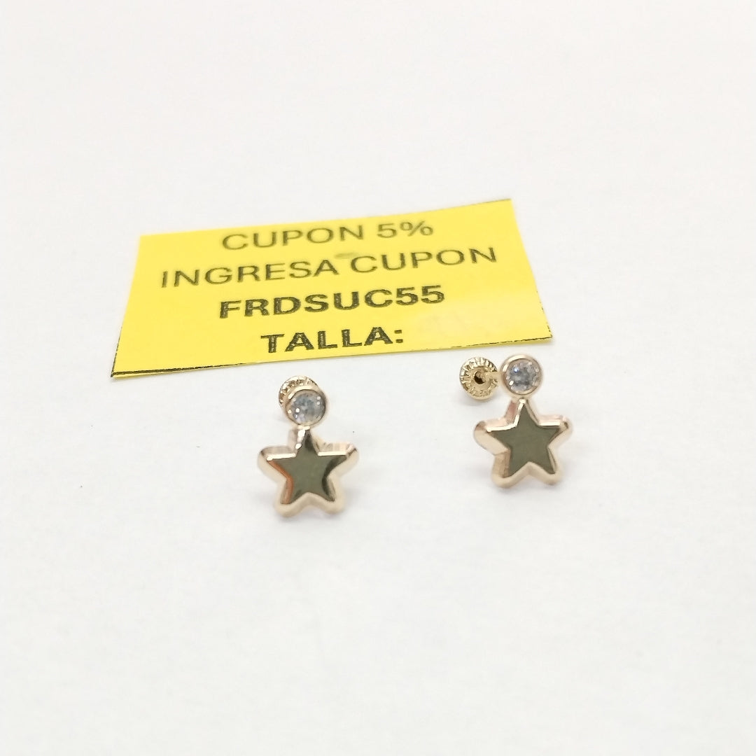 BROQUELES BROQUEL FIG ESTRELLA C CIRCONIA 14K 0.2603 GR (NUEVO)