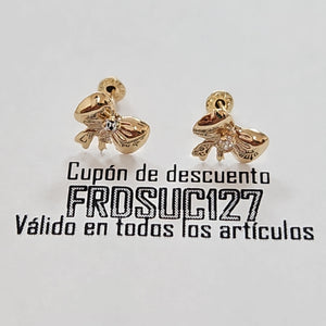 BROQUELES BROQUEL FIG MOÑO C CIRCONIA 14K 0.2441 GR (NUEVO)