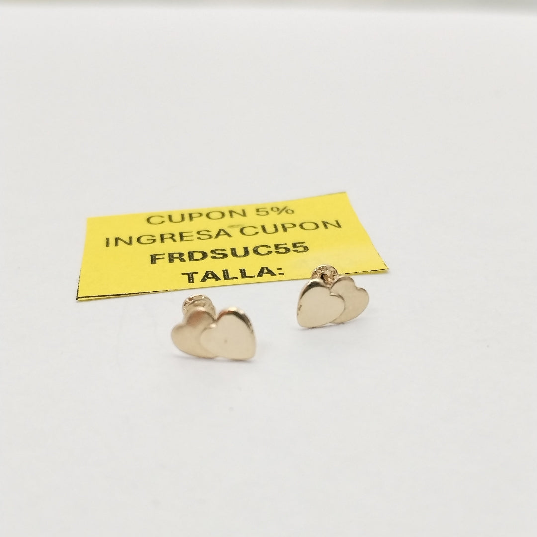 BROQUELES BROQUEL CORAZON DOBLE 14K 0.2171 GR (NUEVO)