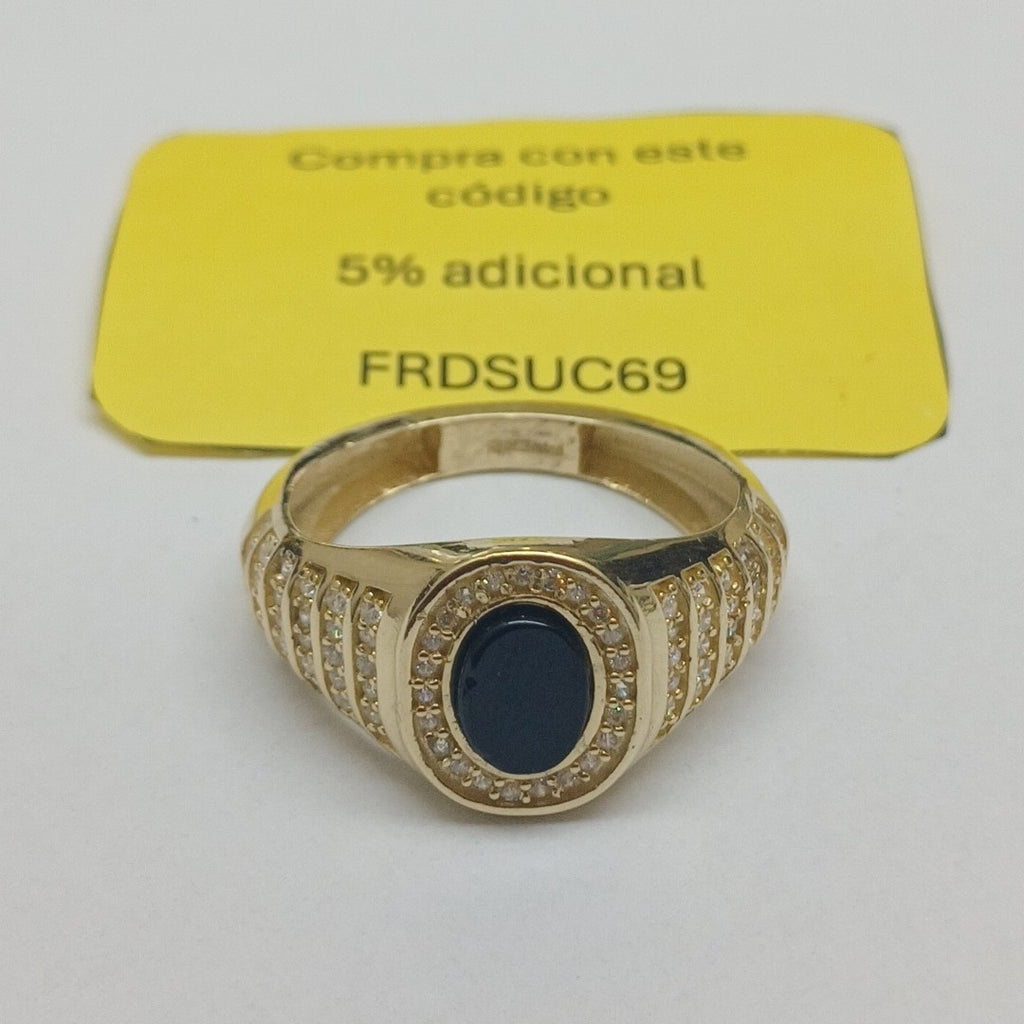 ANILLOS C ONIX Y CIRCONIAS 14K TALLA 11 5.4 GR (NUEVO)