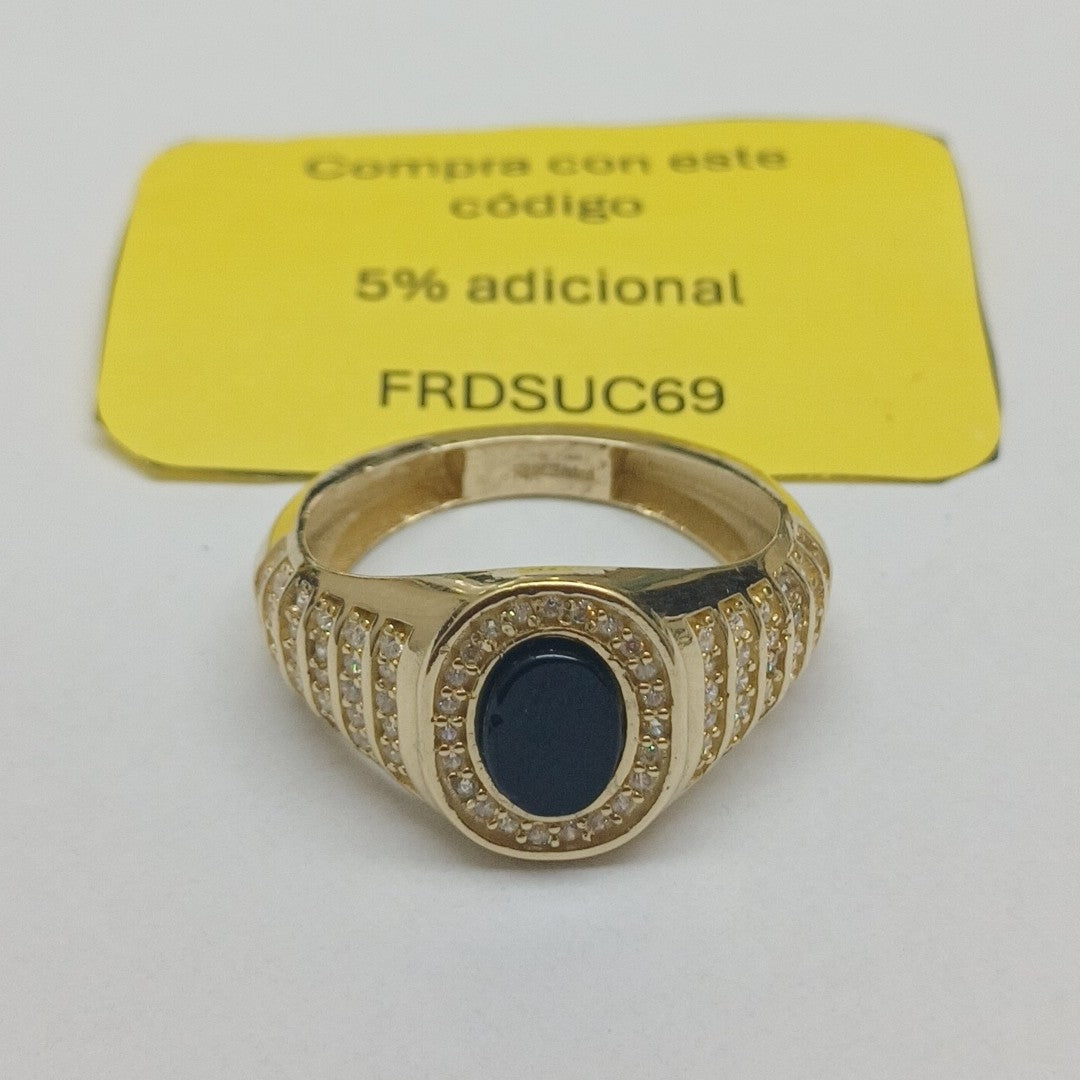 ANILLOS C ONIX Y CIRCONIAS 14K TALLA 11 5.4 GR (NUEVO)
