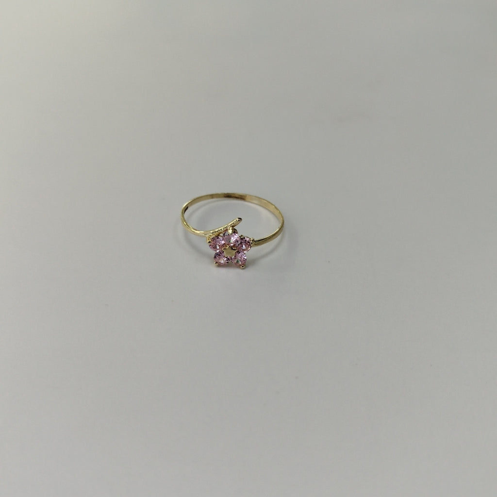 ANILLOS FIG FLOR PIEDRAS COL 14K TALLA 7 0.8 GR (NUEVO)