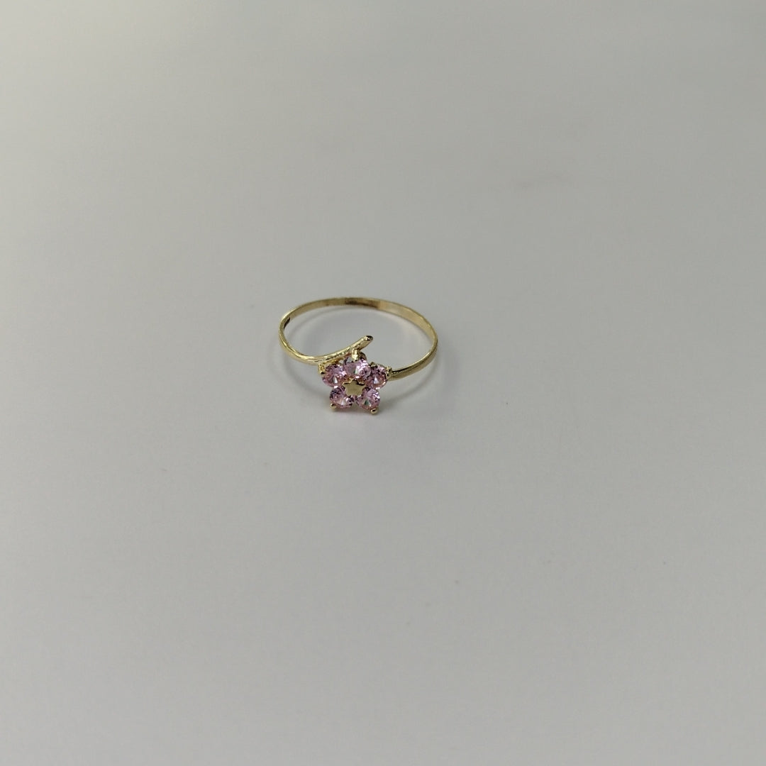 ANILLOS FIG FLOR PIEDRAS COL 14K TALLA 7 0.8 GR (NUEVO)