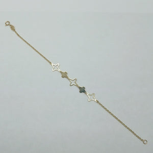 PULSERA TEJIDO ESP CON TREBOL 14K 18 CM 1.6 GR (NUEVO)