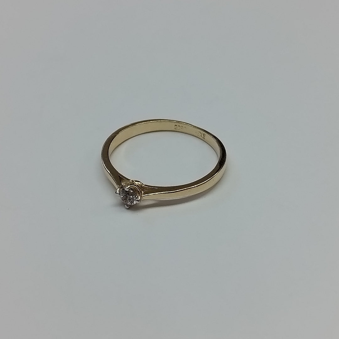 ANILLO ANILLITO SOLITARIO CIRCONIA 14K 7 TALLA 1.6 GR (NUEVO)