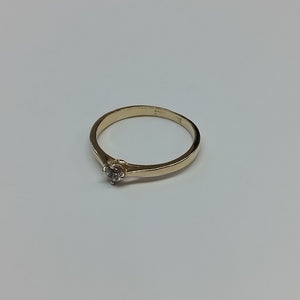 ANILLO ANILLITO SOLITARIO CIRCONIA 14K 7 TALLA 1.6 GR (NUEVO)