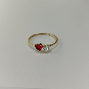 ANILLOS CON CIRCONIA T PIEDRA DE COLOR 14K TALLA 7 1.1 GR (NUEVO)