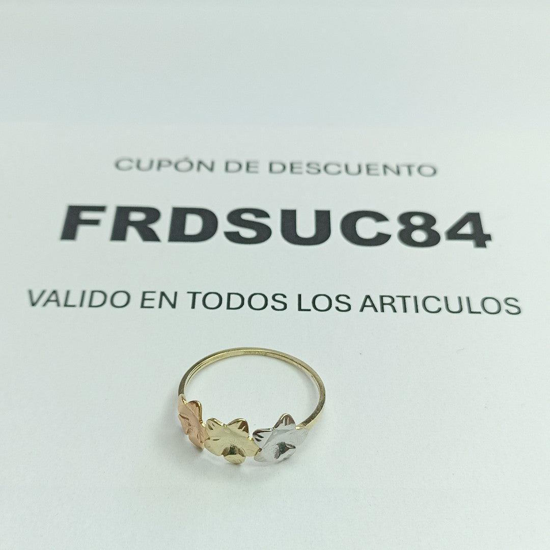 ANILLOS ANILLITO FIG FLORES 10K TALLA 9 1.2 GR (NUEVO)