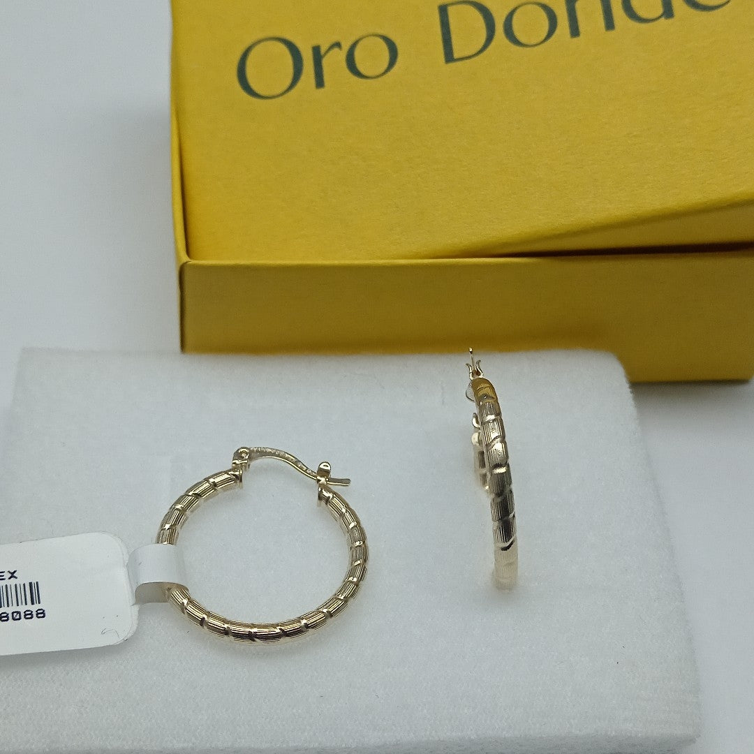 ARETES ARRACADAS LABRADAS 14K 3.3 GR (NUEVO)