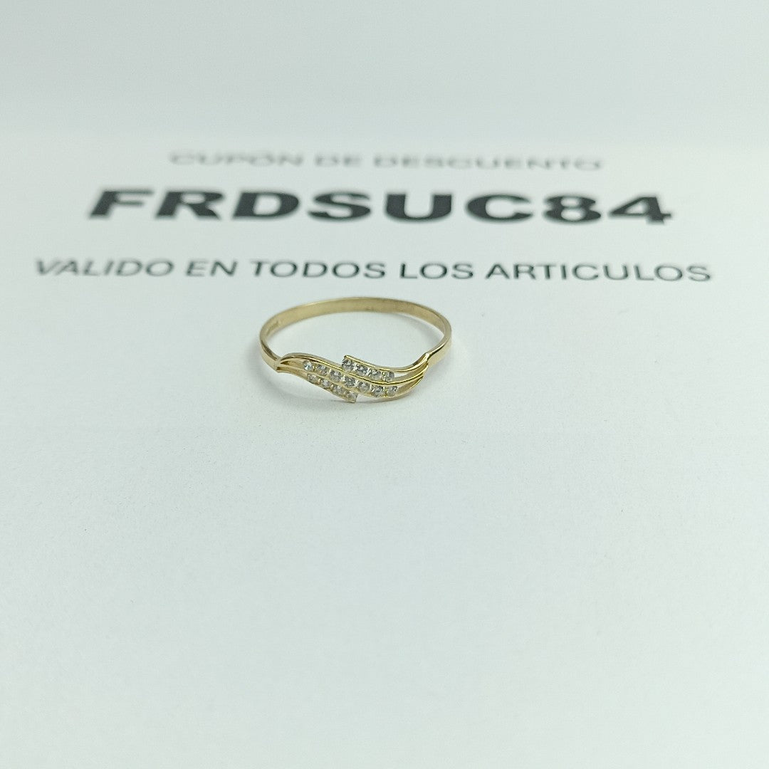 ANILLOS C CIRCONIAS 14K TALLA 9 0.9 GR (NUEVO)