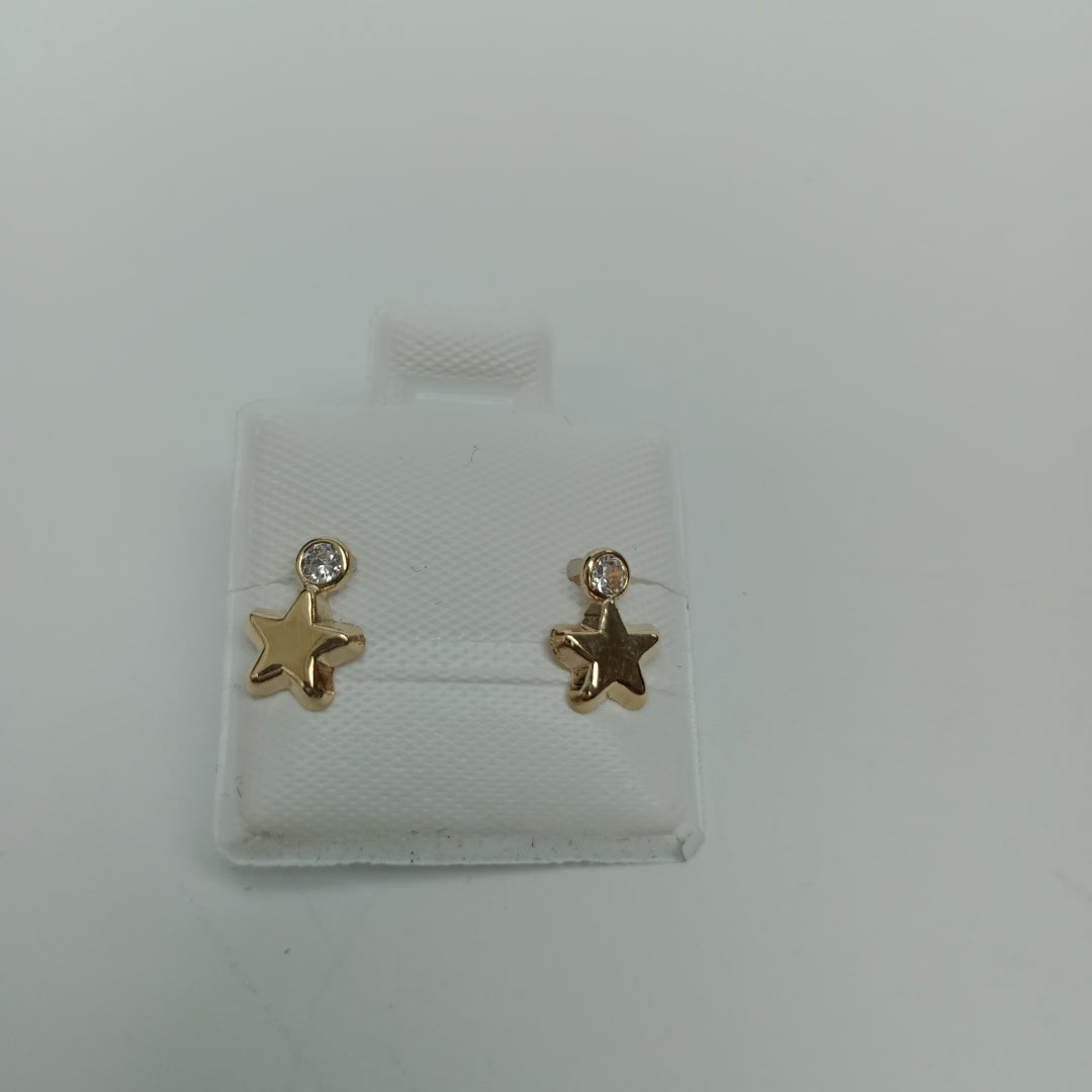 BROQUELES BROQUEL FIG ESTRELLA C CIRCONIA 14K 0.2603 GR (NUEVO)