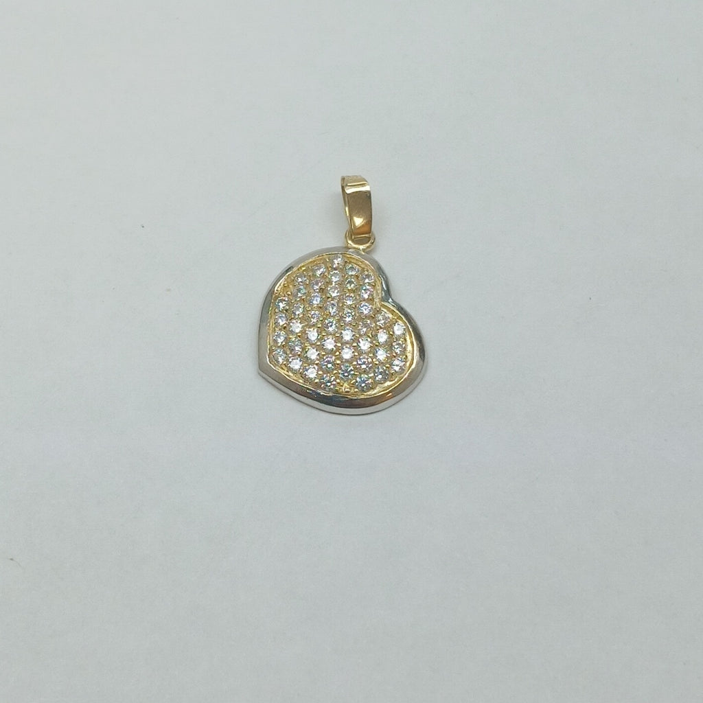 DIJE CORAZON CON CIRCONIAS 14K 1.7 GR (NUEVO)