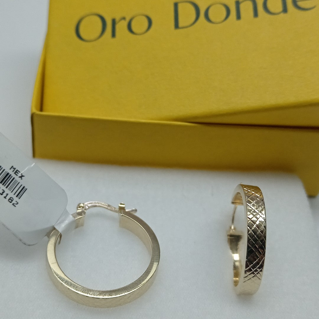 ARETES TEJIDO ARRACADAS FACETADAS 14K 2.9 GR (NUEVO)