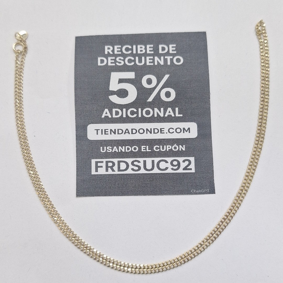 CADENAS TEJIDO BARBADA ORO 10K 55 CM 3.8 GR (NUEVO)