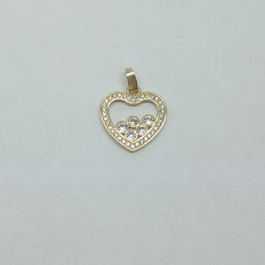 DIJE CORAZON CON CIRCONIAS 14K 1.7 GR (NUEVO)