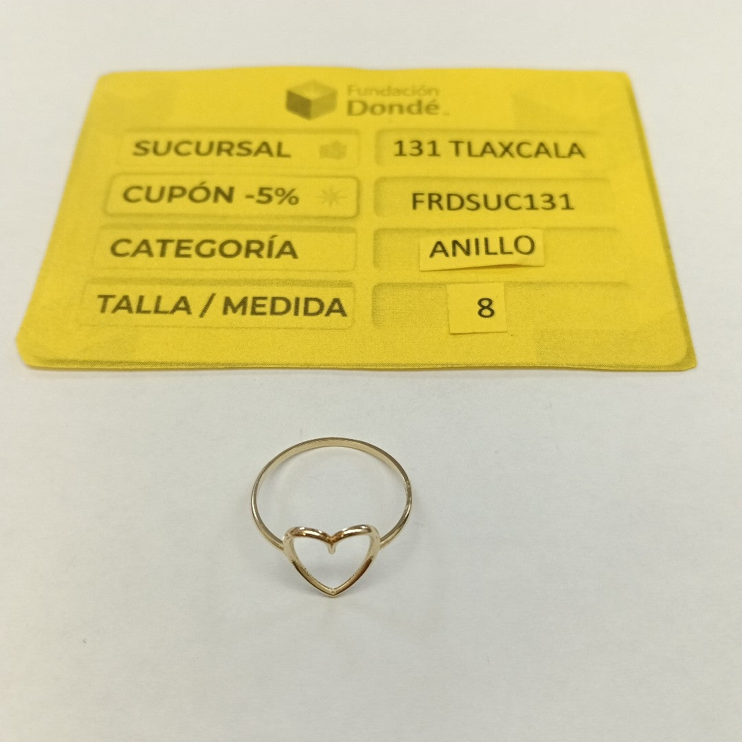 ANILLOS ANILLITO FIG CORAZON 10K TALLA 8 0.8 GR (NUEVO)