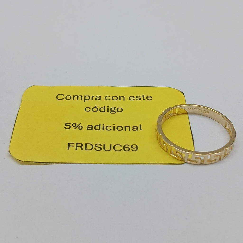 ANILLO ARGOLLA C GRECAS 14K 7 TALLA 1.5 GR (NUEVO)