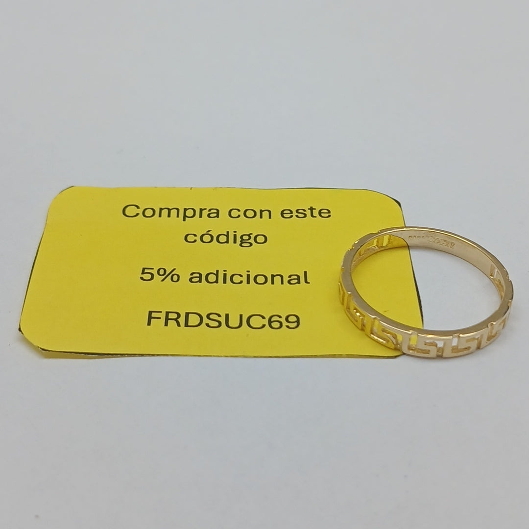 ANILLO ARGOLLA C GRECAS 14K 7 TALLA 1.5 GR (NUEVO)
