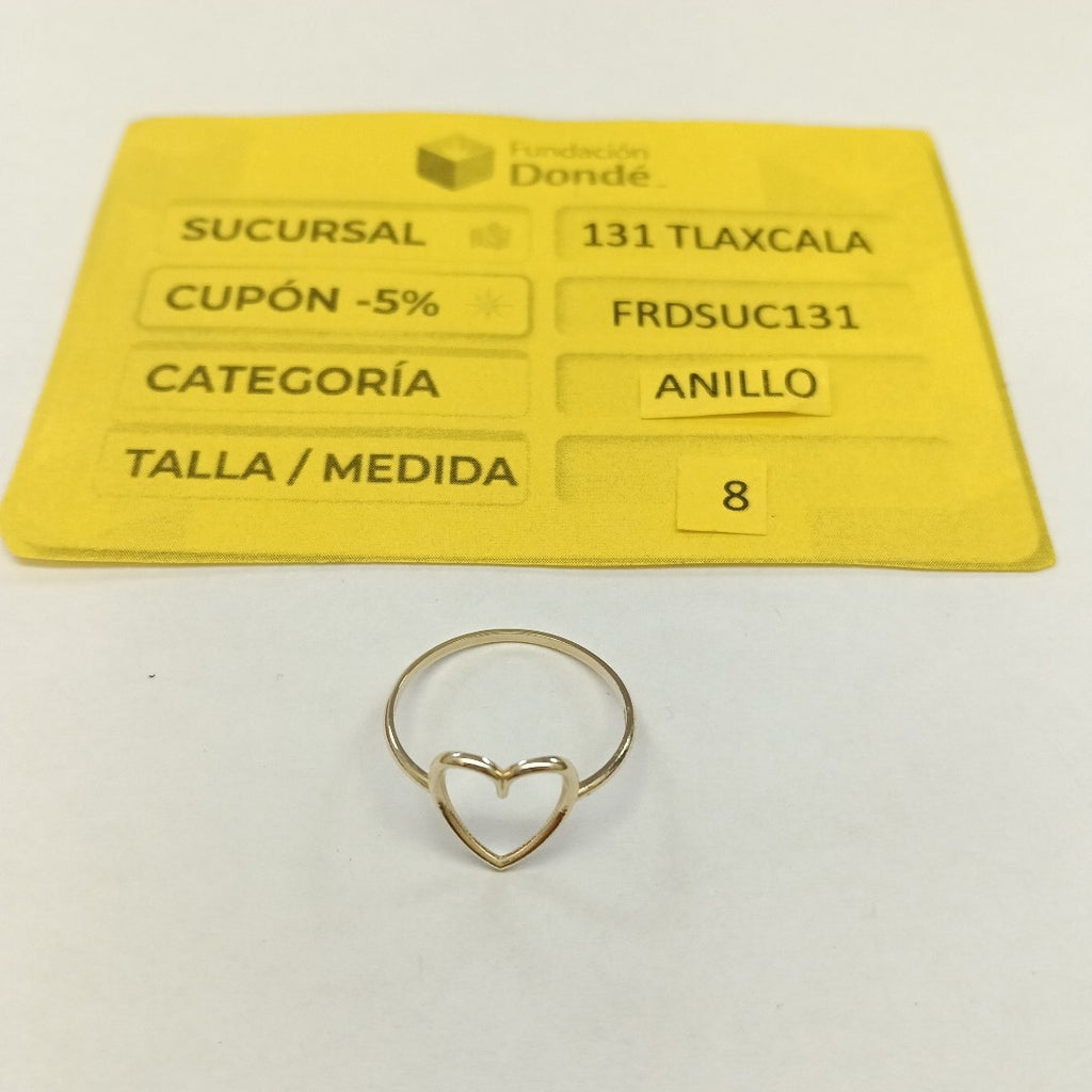 ANILLOS ANILLITO FIG CORAZON 10K TALLA 8 0.9 GR (NUEVO)