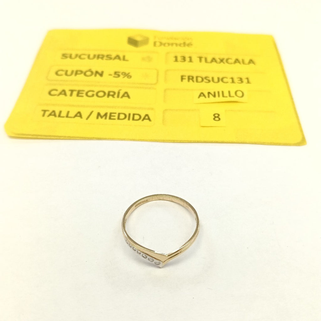 ANILLOS C CIRCONIAS 14K TALLA 8 1.1 GR (NUEVO)