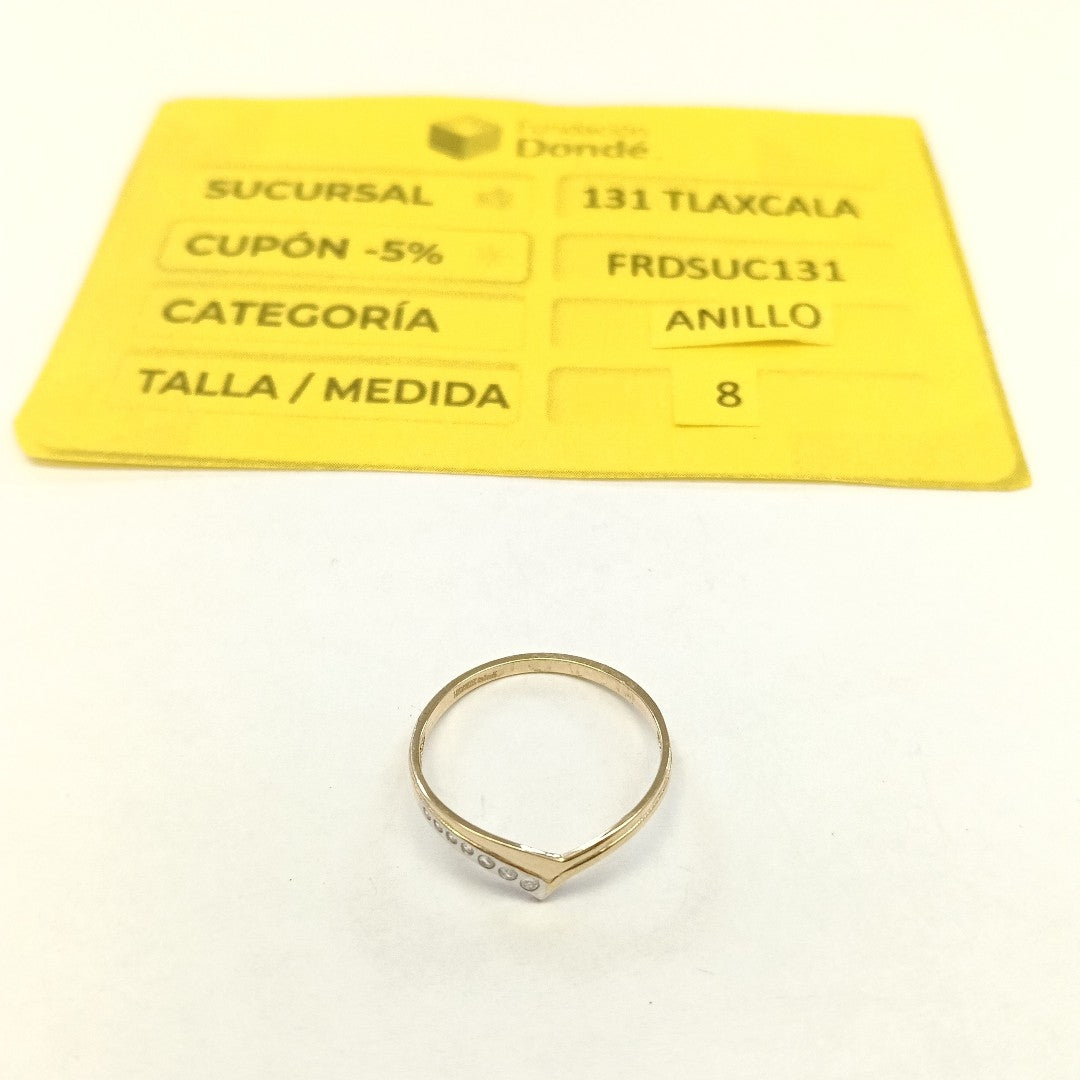 ANILLOS C CIRCONIAS 14K TALLA 8 1.1 GR (NUEVO)