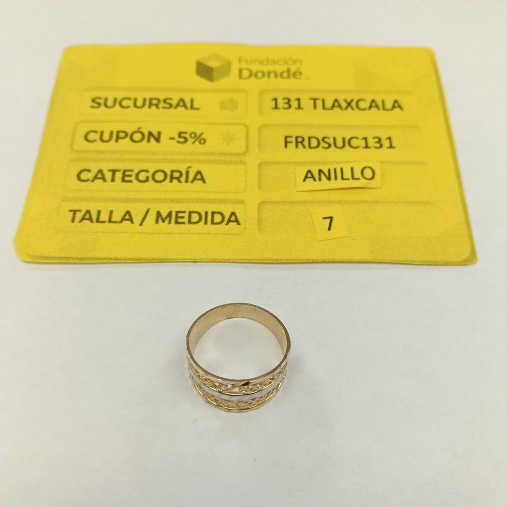 ANILLOS TIPO FILIGRANA COMBINADO 14K TALLA 7 2.8 GR (NUEVO)