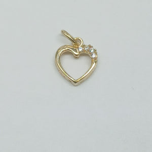 DIJE CORAZON CON CIRCONIAS 14K 1.3 GR (NUEVO)