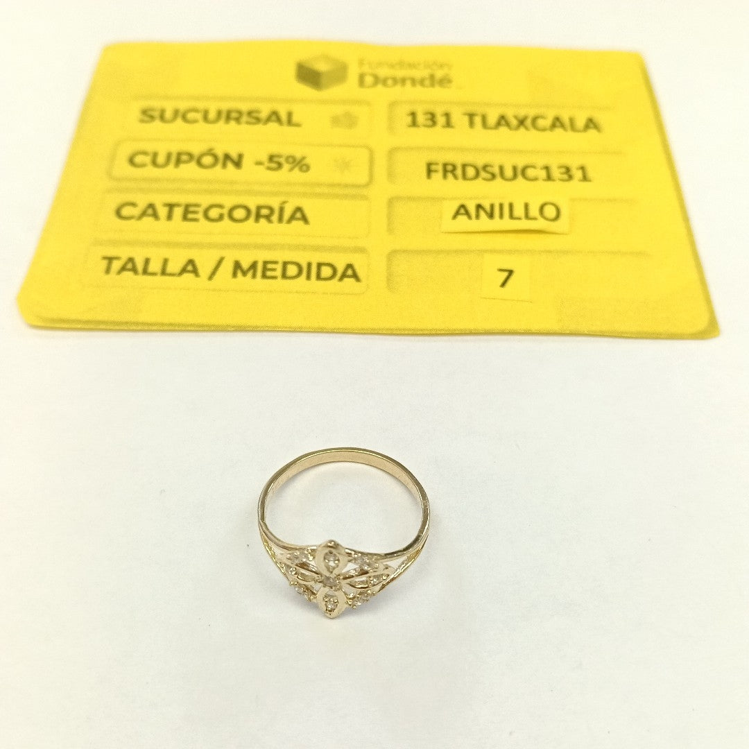ANILLOS ANILLITO FIG NUDO DE BRUJA CON CIRCONIAS 10K TALLA 7 1.7 GR (NUEVO)