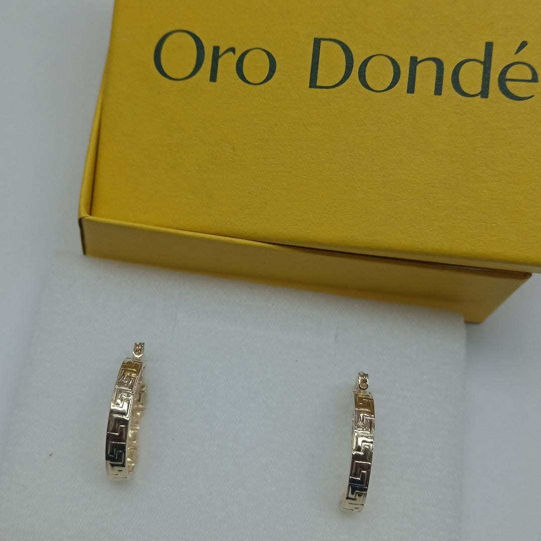 ARETES TEJIDO ARRACADAS TIPO GRECAS 14K 2 GR (NUEVO)