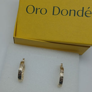 ARETES TEJIDO ARRACADAS TIPO GRECAS 14K 2 GR (NUEVO)