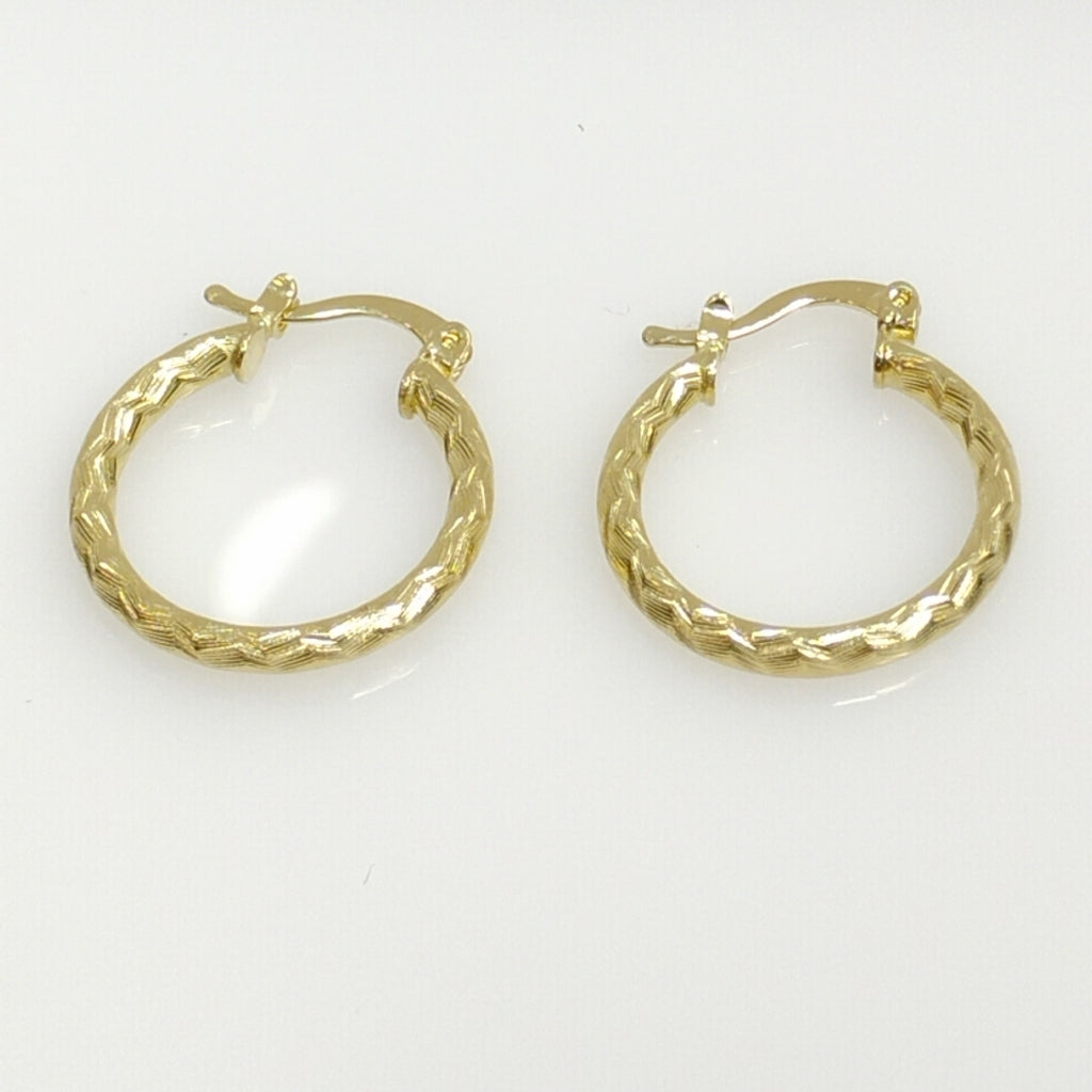 ARETES ARRACADAS LABRADAS 14K 2.1 GR (NUEVO)